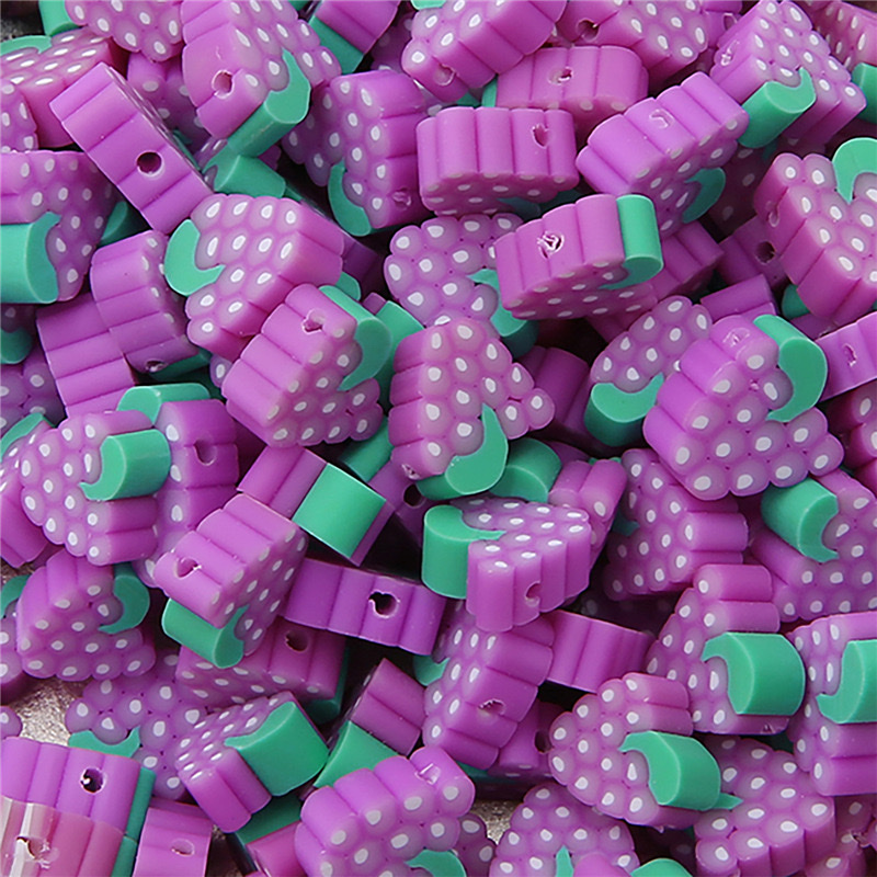 Cross-border best-selling cute fruits, apples and strawberries, soft clay beads, handcrafted beading materials, diy self-made bracelets and necklaces detail image 3