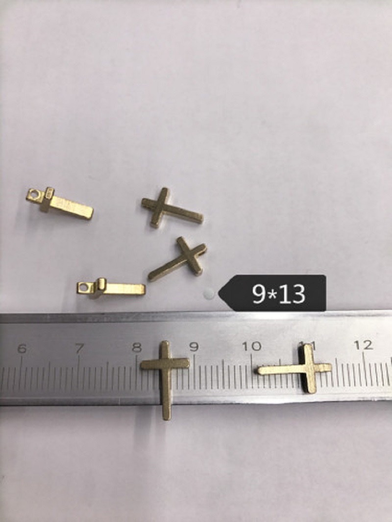 Cross copper rod perforated cross 9*13mm Specification drawing
