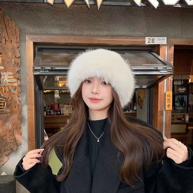 New style snow hat, faux fur fox fur hat, Lei Feng dome hat, Mongolian beret, warm and thick for winter details Picture