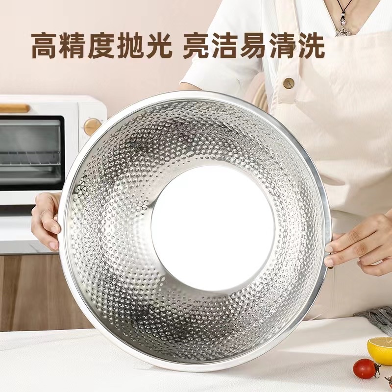 Stainless steel deepened hammer-patterned basins for bars and restaurants, household salad basins, kitchen egg-beating basins, fruit basins Application Scenario