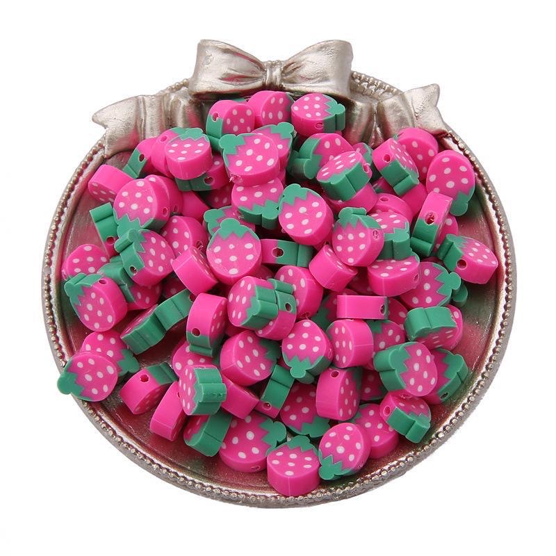 Cross-border best-selling cute fruits, apples and strawberries, soft clay beads, handcrafted beading materials, diy self-made bracelets and necklaces detail image 14