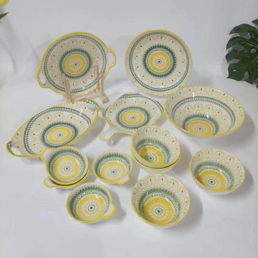 Ceramic fruit plates, bowls, plates and trays are designed to be wear-resistant, durable and anti-slip Item Picture