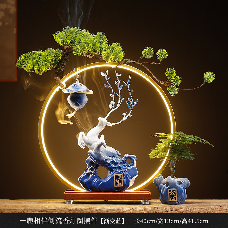 Ceramic flowing Water Bonsai Figure Little Monk series Specification image