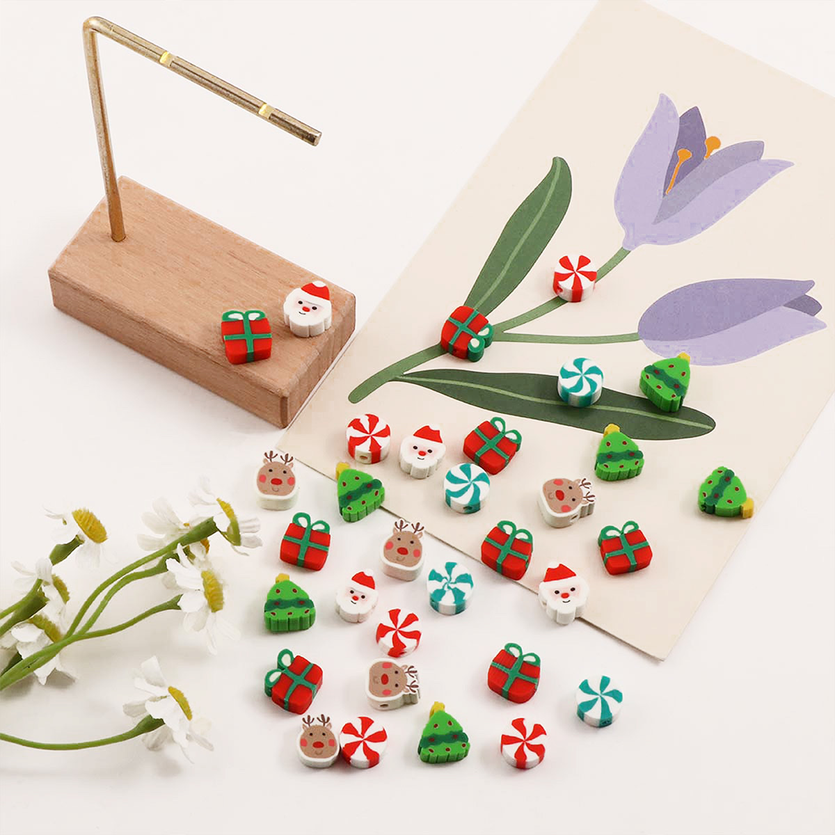 Soft clay Christmas gifts, Santa Claus series, diy materials, bracelets, necklaces and strings detail image 4