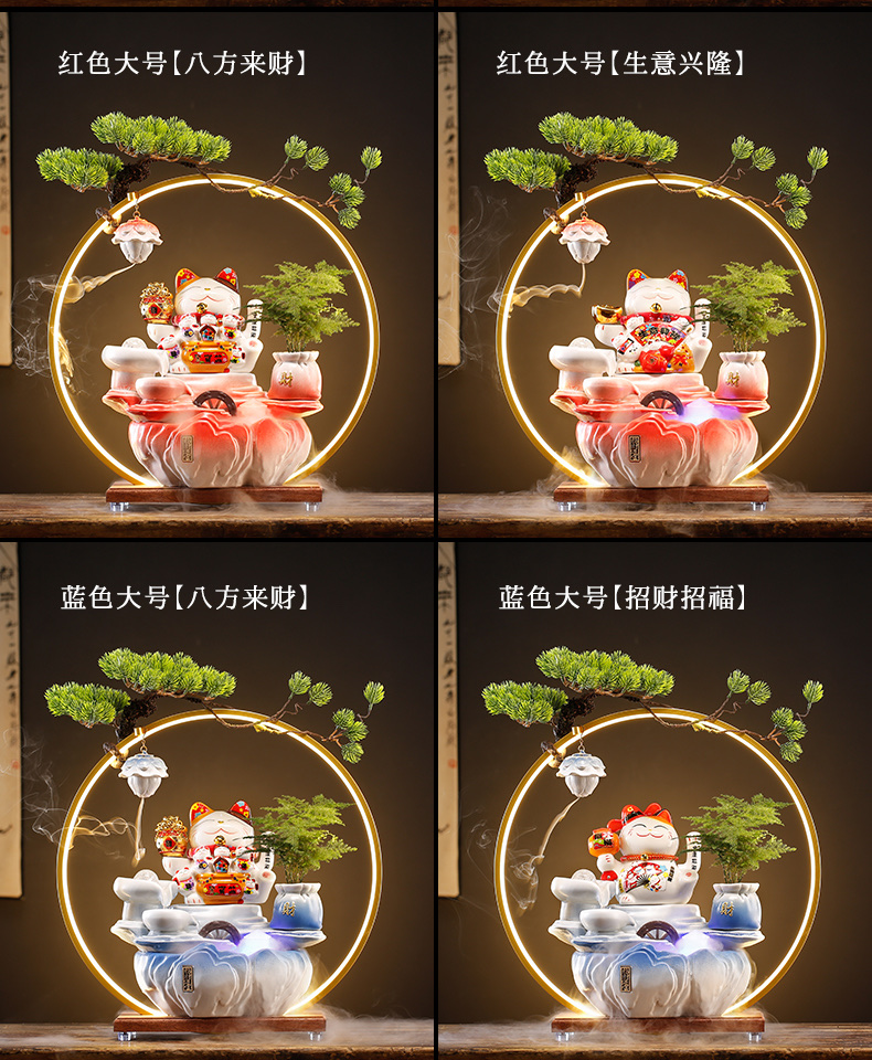 Ceramic flowing Water Bonsai Figure Little Monk series details Picture