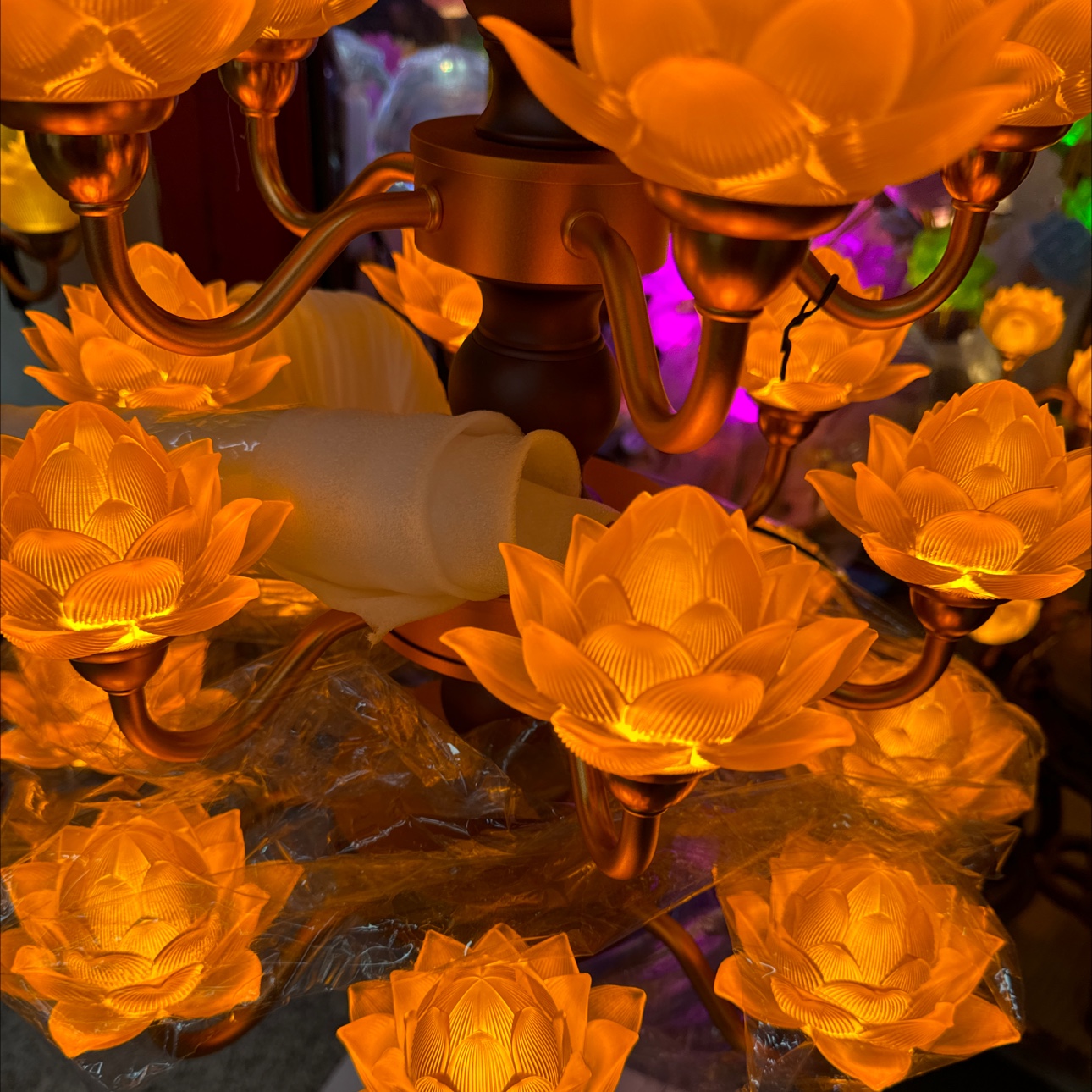 电子灯塑料制造莲花马灯 蜡烛灯设计 美观耐用安全环保生日布置气球支架大气球儿童户外大气球细节图