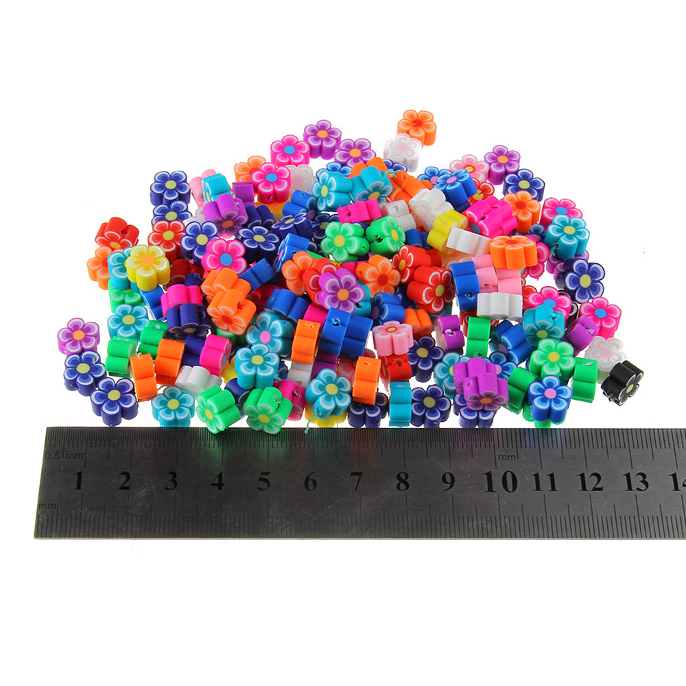 1000 pieces per package of mixed-color flower soft clay sliced bracelets, beading materials, handicrafts, ornaments, accessories, diy loose beads detail image 3