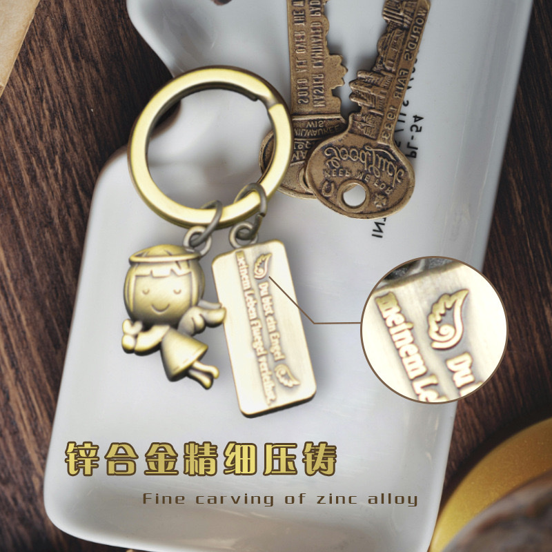 New Guardian Angel Keychain accessory pendant Creative gift Amazon Cross-border bestseller Metal keychain, keychain for women 2024 Cute Specification image