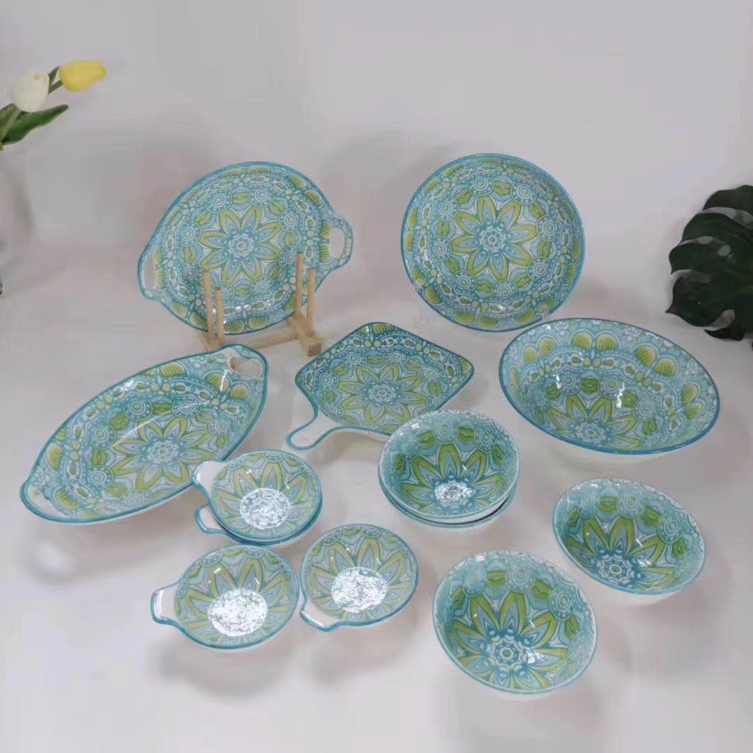 Ceramic fruit plates, bowls, plates and trays are designed to be wear-resistant, durable and anti-slip detail image 2