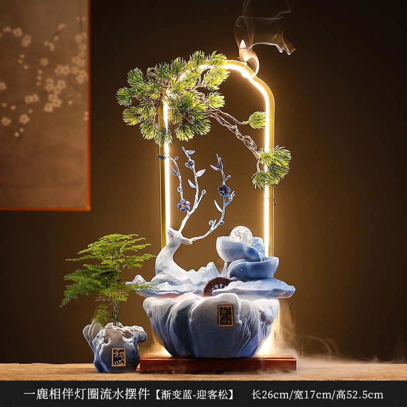 Ceramic flowing Water Bonsai Figure Little Monk series Application Scenario