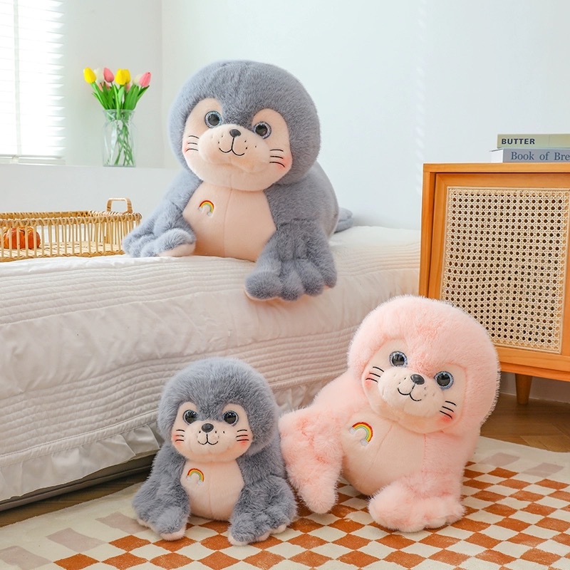 Cute little seal plush toys, simulated sea lion dolls, stuffed pillows, birthday gifts for girls and children Specification image