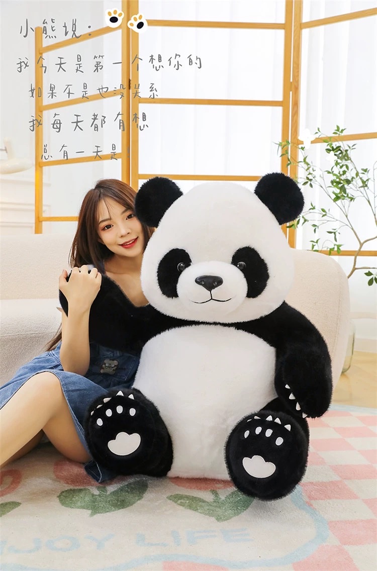 可爱熊猫公仔花花毛绒玩具仿真大熊猫玩偶布娃娃儿童女生日礼物男详情图3