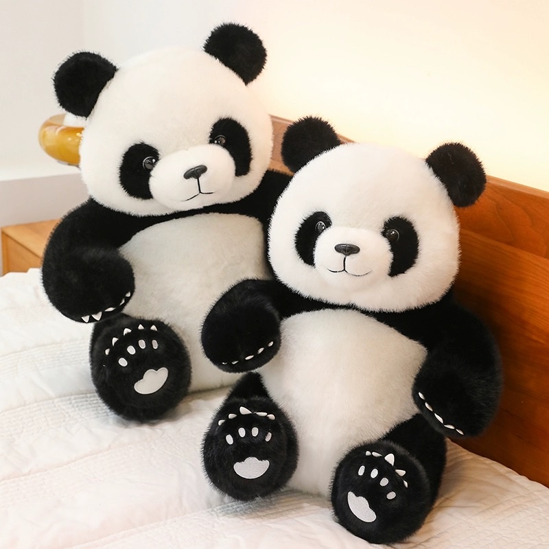 可爱熊猫公仔花花毛绒玩具仿真大熊猫玩偶布娃娃儿童女生日礼物男产品图