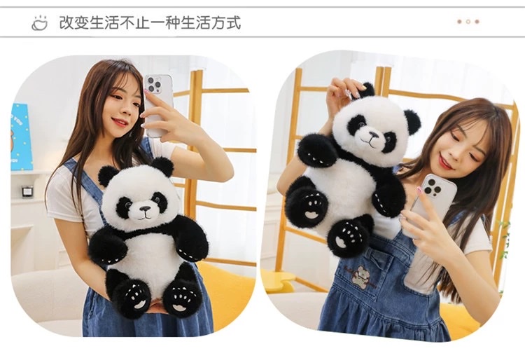 可爱熊猫公仔花花毛绒玩具仿真大熊猫玩偶布娃娃儿童女生日礼物男详情图4