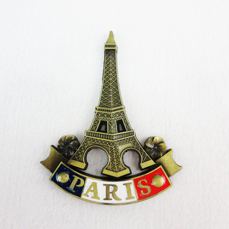 Metal handicrafts magnetic fridge magnet bottle opener, retro creative three-dimensional French travel souvenir small gift fridge magnet customization detail image 2