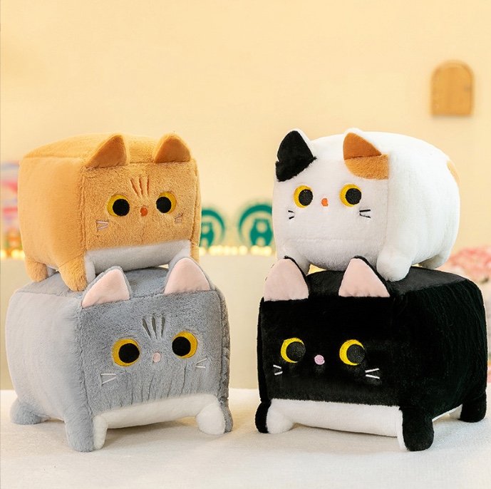20-25-30-40cm方块猫毛绒玩具毛绒玩具玩具毛绒玩具
