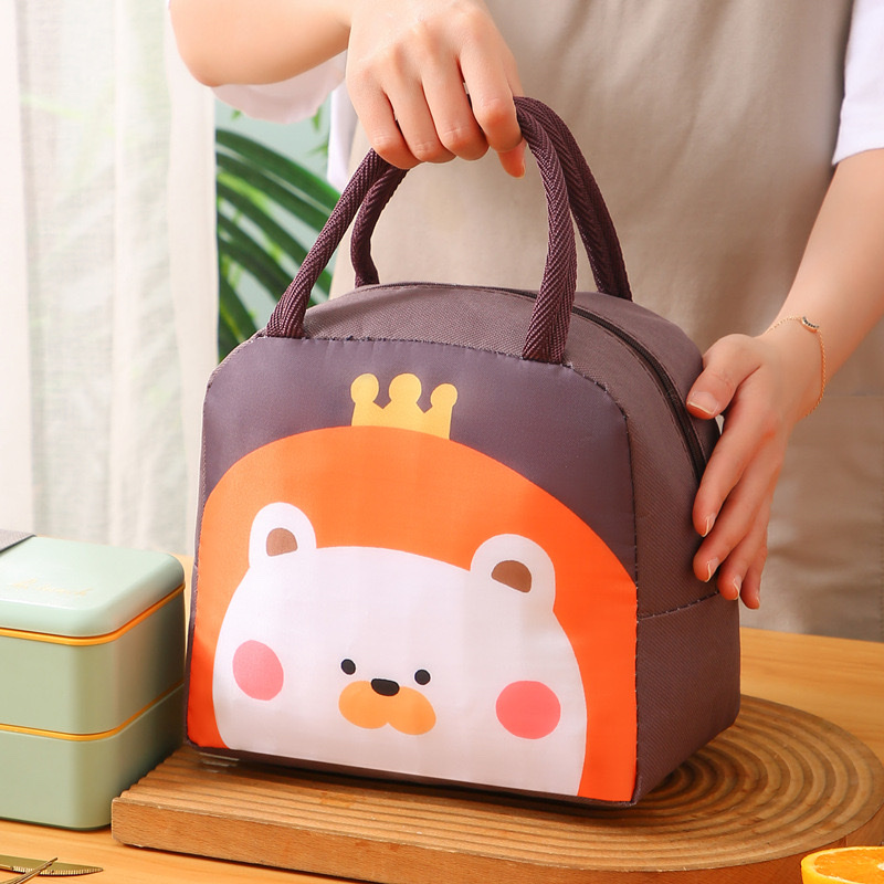 Cartoon lunch boxes, tote bags, thickened aluminum foil insulated bags, cute bento bags, lunch bags for work and school details Picture