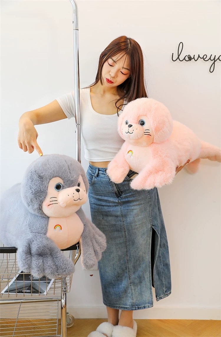 Cute little seal plush toys, simulated sea lion dolls, stuffed pillows, birthday gifts for girls and children detail image 4