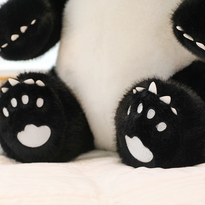 可爱熊猫公仔花花毛绒玩具仿真大熊猫玩偶布娃娃儿童女生日礼物男白底实物图