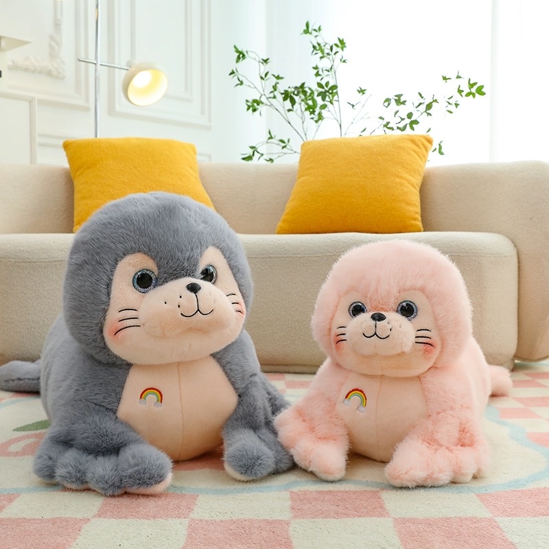 Cute little seal plush toys, simulated sea lion dolls, stuffed pillows, birthday gifts for girls and children details Picture
