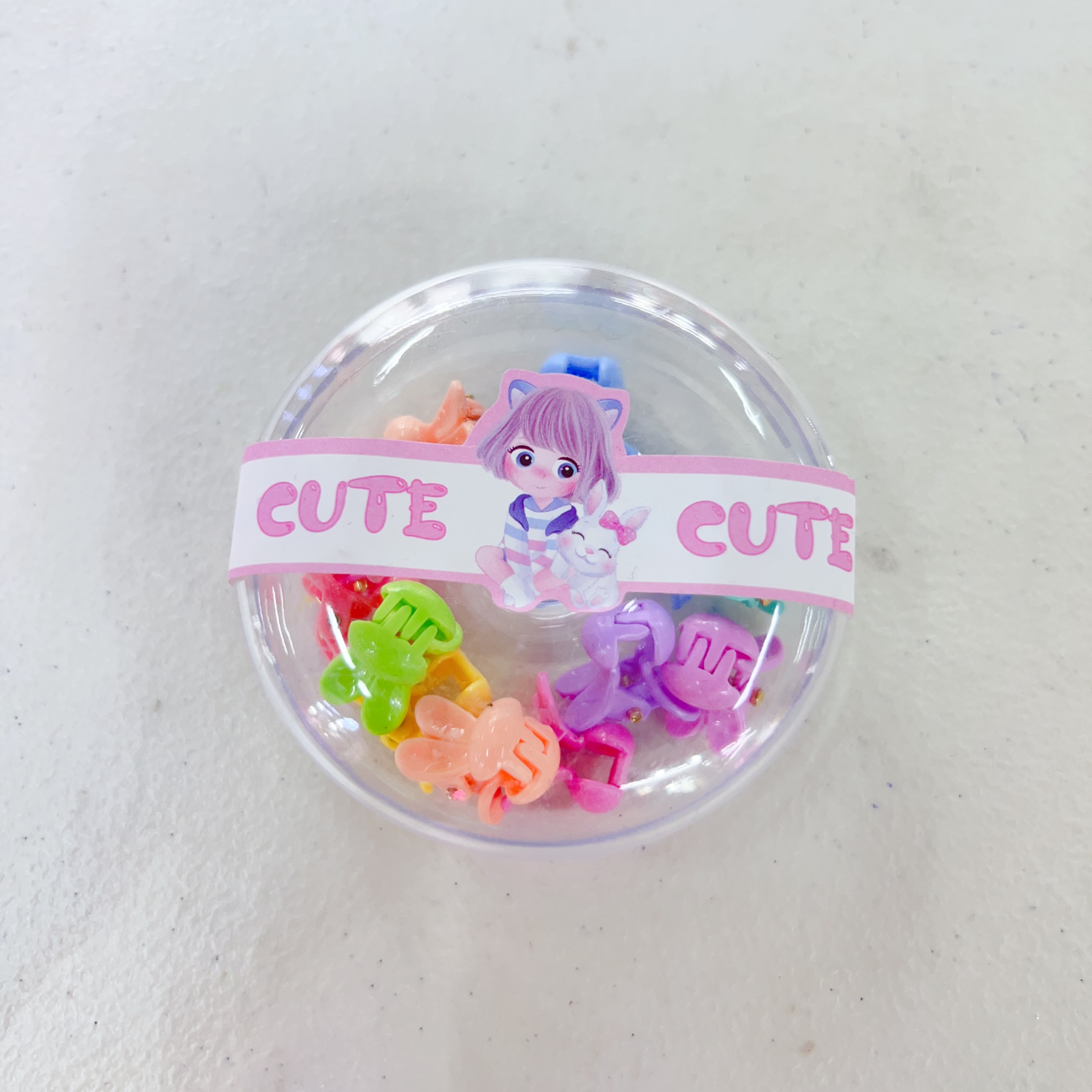 Mini mini children's grab clips, baby side hair clips, girl's broken hair bangs clips, cute hair grab headwear, doughnut box set, 12 grab clips detail image 3