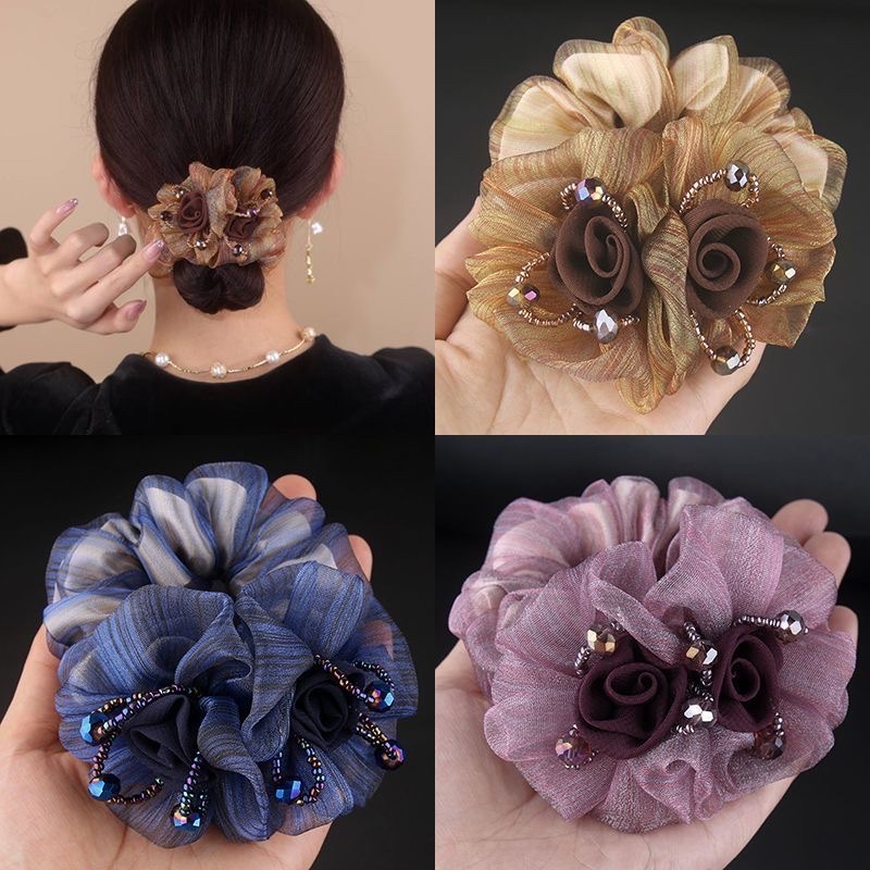Fashionable lady's large intestine hair band, hair tie, hair band, hair tie, hair accessory, simple and durable, does not damage hair, high-elasticity hair band, hair band, hair tie, large intestine hair band detail image 3