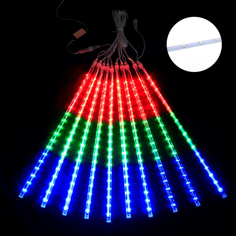 Meteor shower light string, outdoor waterproof LED light project, street lighting, tree hanging color lights, flowing water lights, festival decorative lights, Christmas decorations, festival dress-up detail image 6