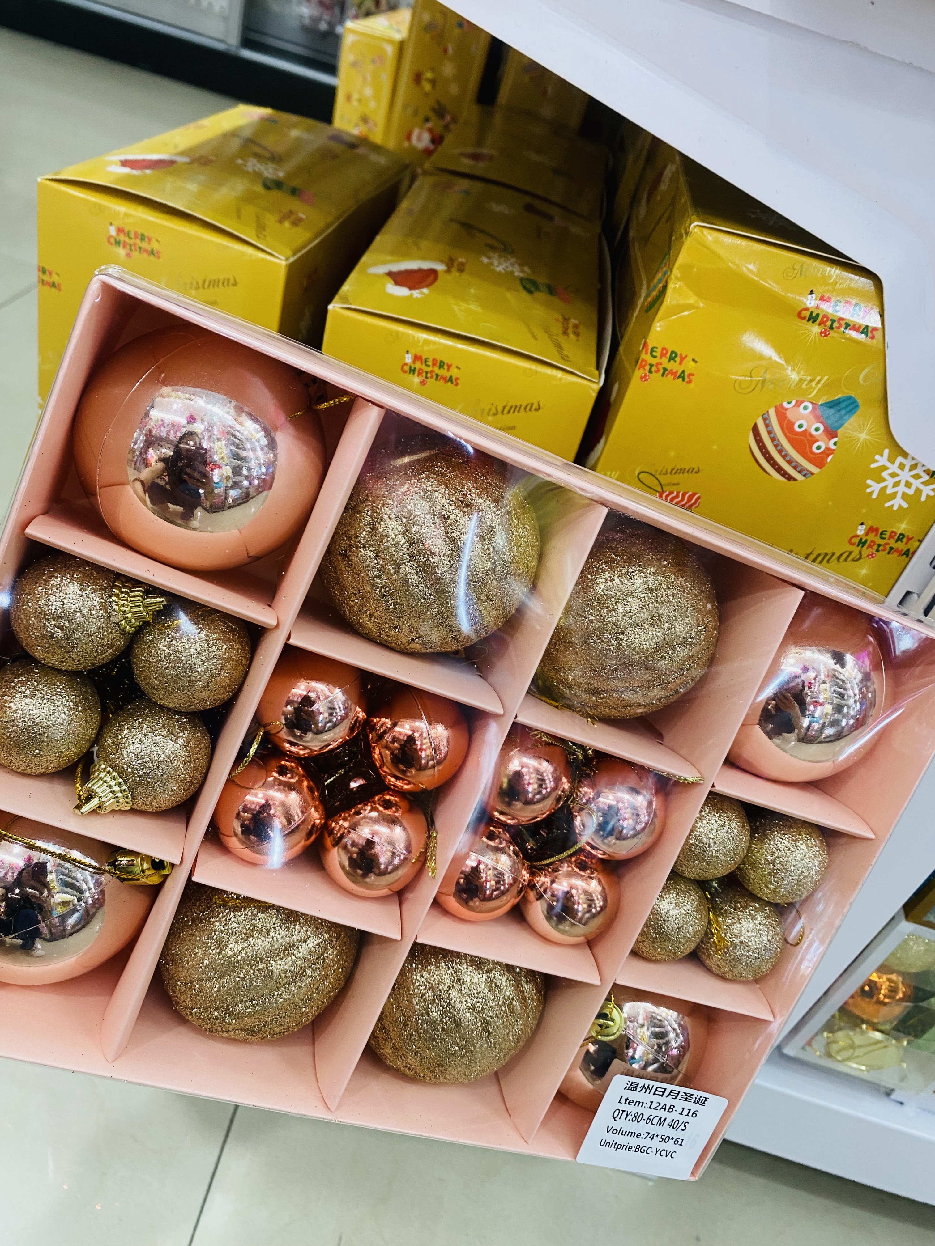 Electroplated gift box balls for festival decoration Specification image