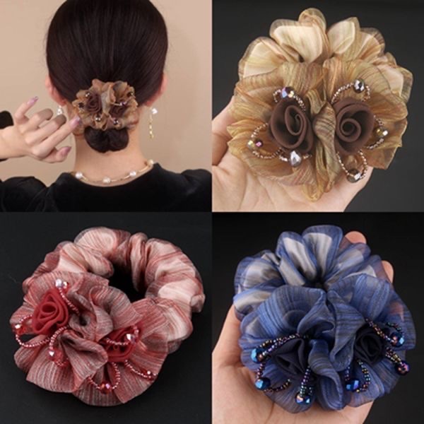Fashionable lady's large intestine hair band, hair tie, hair band, hair tie, hair accessory, simple and durable, does not damage hair, high-elasticity hair band, hair band, hair tie, large intestine hair band detail image 10