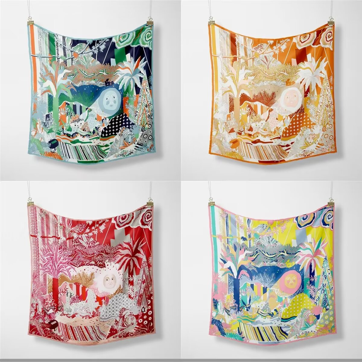 53 Twill Small Square Scarf Summer New Fresh European Silk Scarf Scarf Casual All-Match Age Reduction Fashion Cheongsam Shirt Scarf Application Scenario