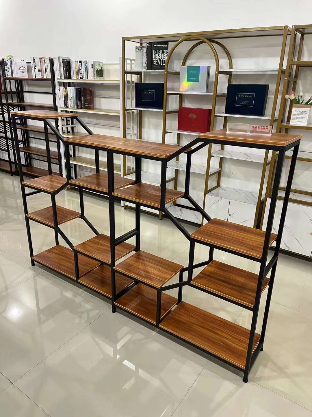 多层货架展示架异形客厅隔断展示架