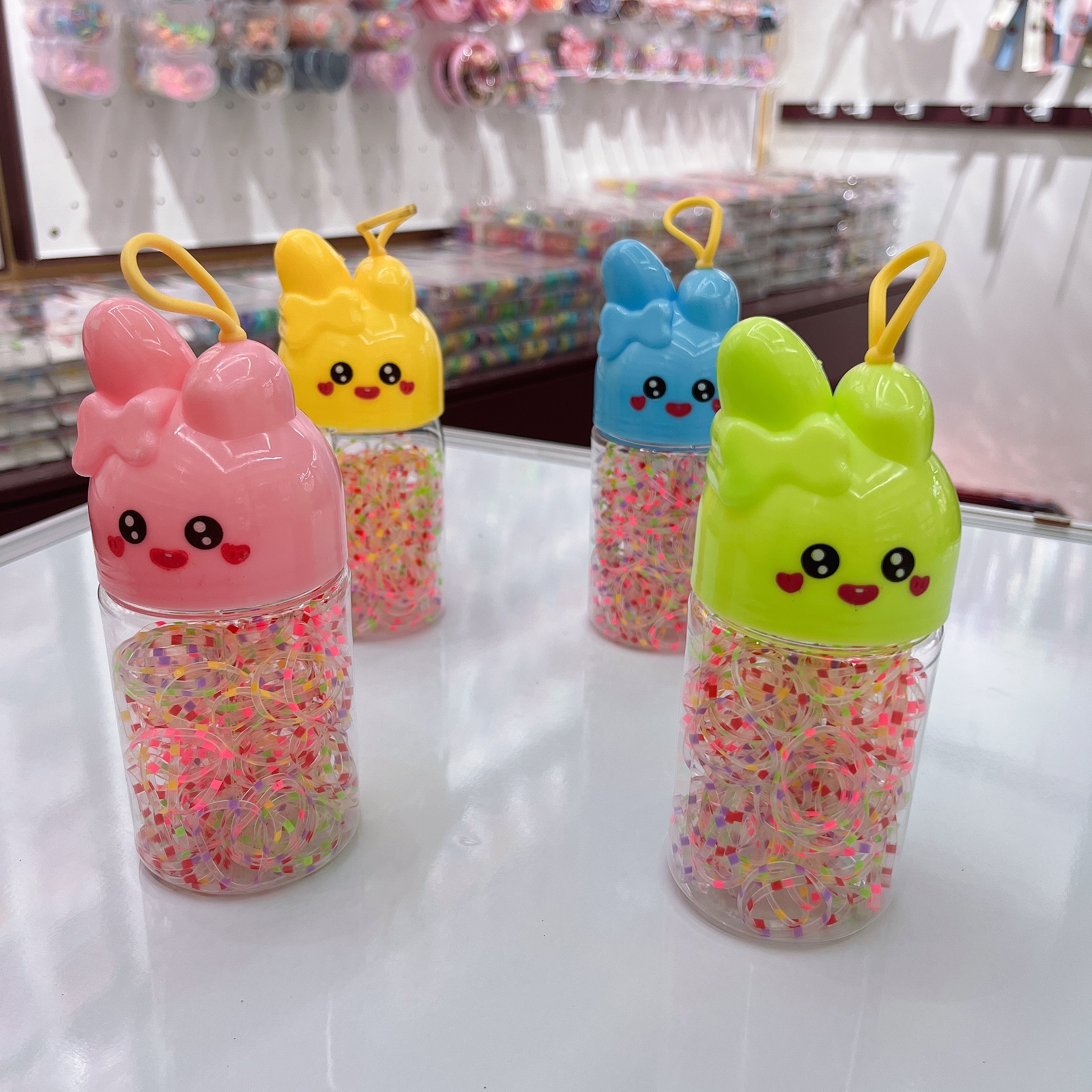 Baby's colorful box-packed high-elasticity hair band, strong and unbreakable disposable rubber band Specification image