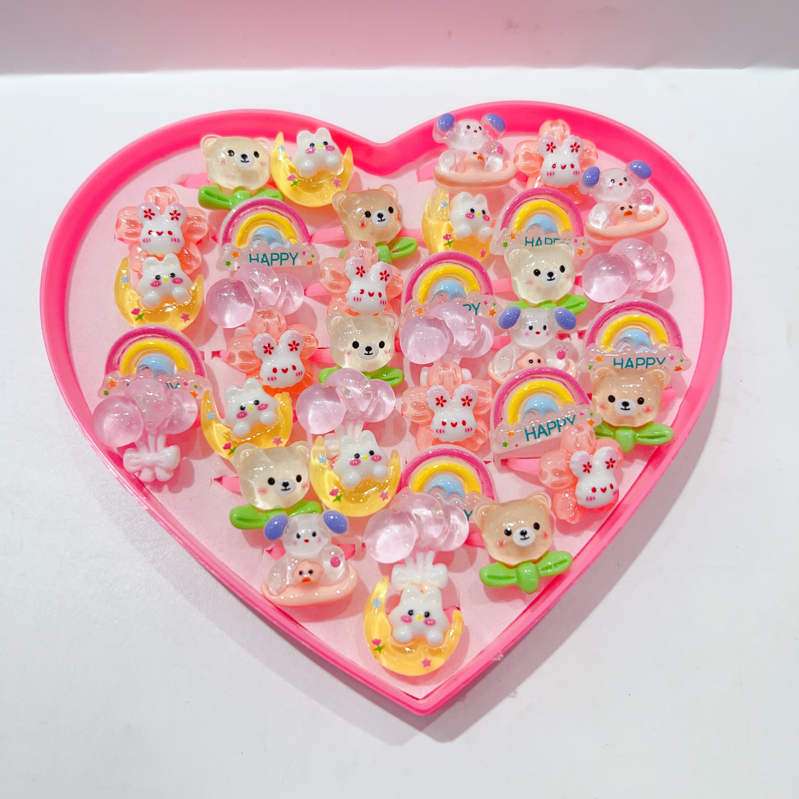 Children's rings, cartoon bears, Children's Day gifts, toys, girls' rings, accessories, girls' princess rings Application Scenario