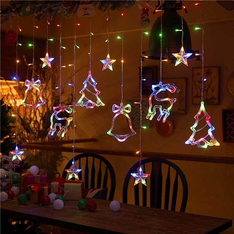 led Christmas series curtain lights, Christmas decoration and arrangement, Christmas lighting fixtures, Christmas decorations, festival outfits Application Scenario