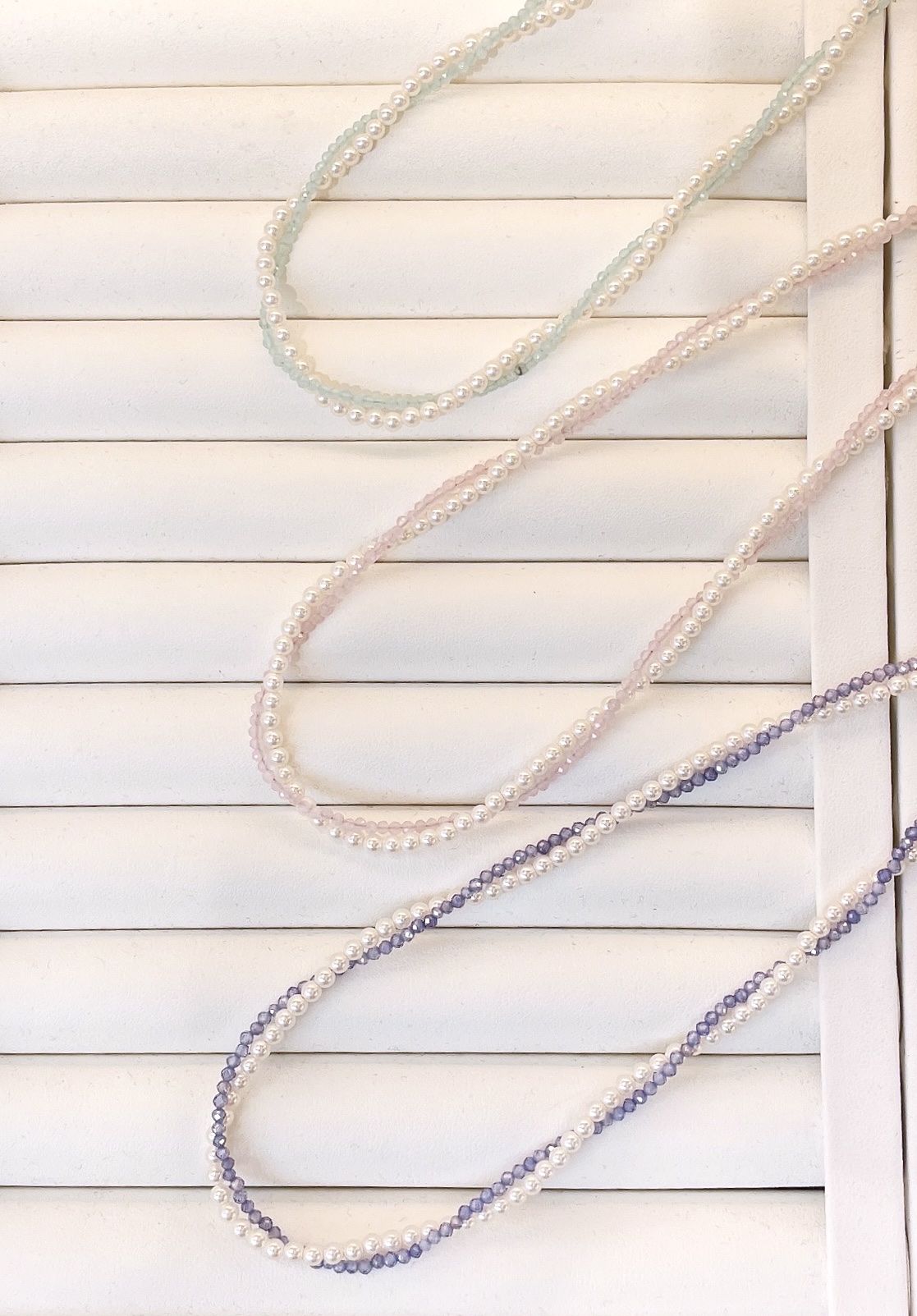 施家珍珠项链 精致饰品 珍珠叠带 优雅女士首饰 简约时尚配饰白底实物图