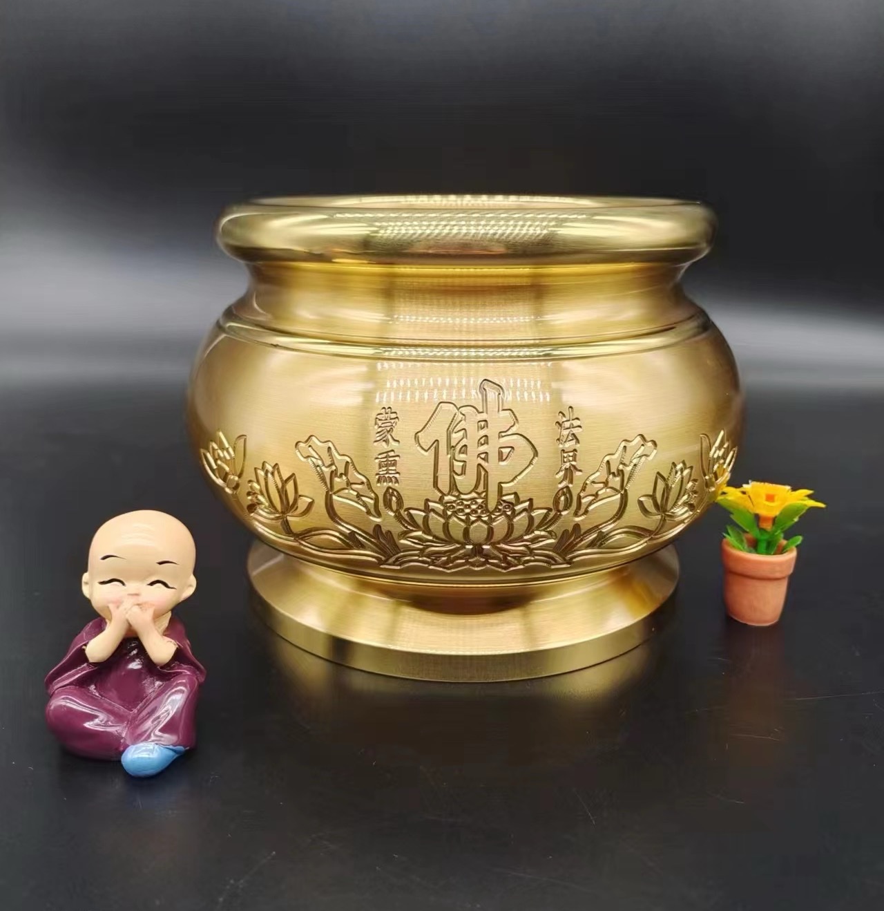 Copper incense burner and Buddhist lamp