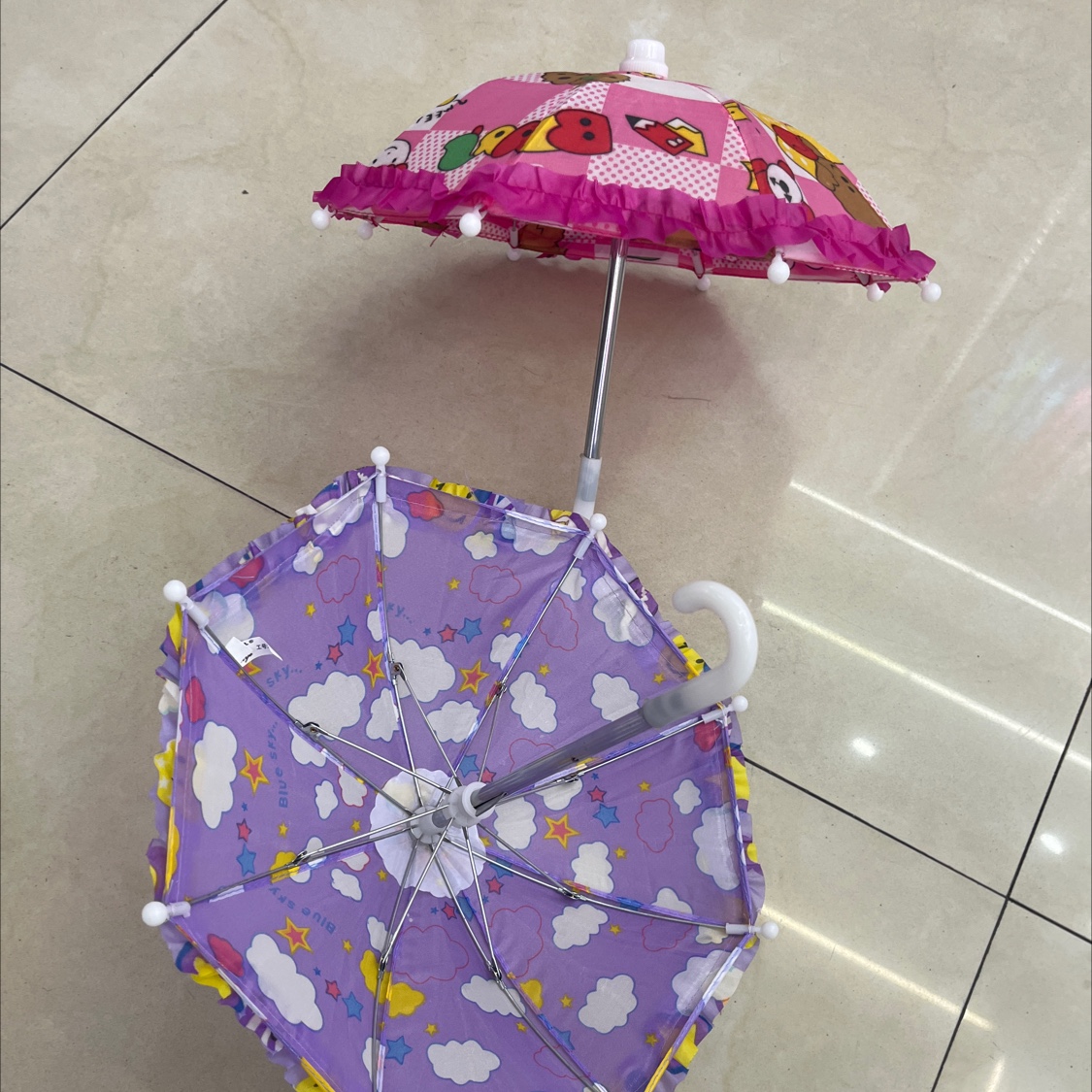 15 cm small flower cloth umbrella, children's umbrella, cartoon umbrella, decorative umbrella, toy umbrella, mobile phone umbrella, factory direct sales umbrella Specification image