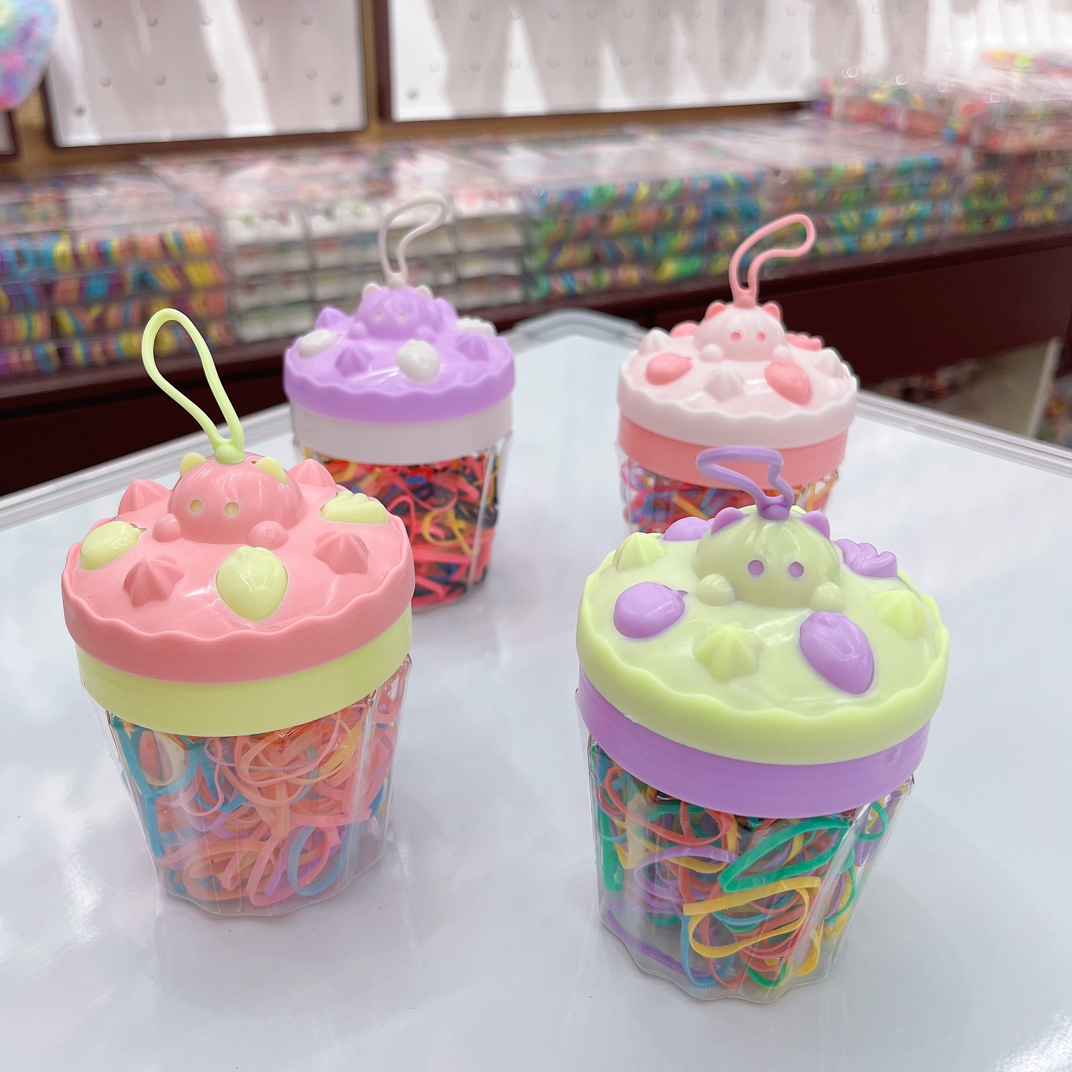 Baby's colorful box-packed high-elasticity hair band, strong and unbreakable disposable rubber band details Picture