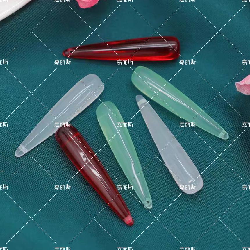 Resin imitation natural stone imitation jade long water drop diy ancient-style hairpin, step tassel pendant, hanging pendant material, decorative accessories