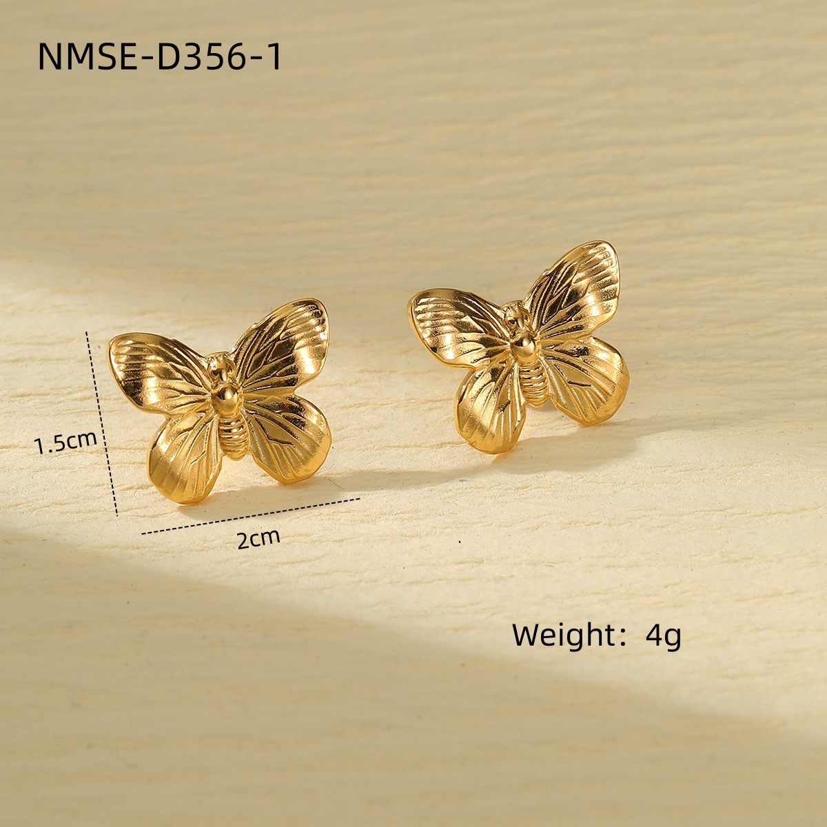 Fashionable, niche and high-end butterfly titanium steel earrings, French retro new style, versatile and trendy stainless steel flower stud earrings detail image 4