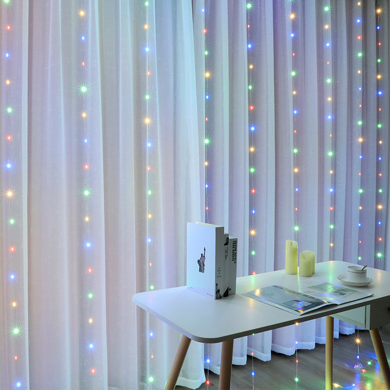 led curtains, New Year atmosphere lights, colored lights, flashing lights, string lights, starry sky atmosphere lights, bedroom internet-famous decorations, Christmas decorations, festival outfits detail image 12