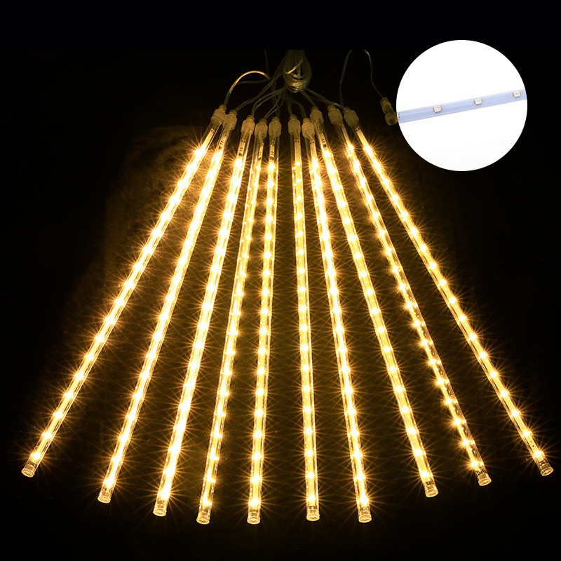 Meteor shower light string, outdoor waterproof LED light project, street lighting, tree hanging color lights, flowing water lights, festival decorative lights, Christmas decorations, festival dress-up detail image 5