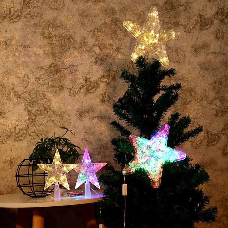 Christmas tree ceiling light, led illuminated star light, five-pointed star color light, room decoration, cross-border Christmas tree light, festival decoration items detail image 4