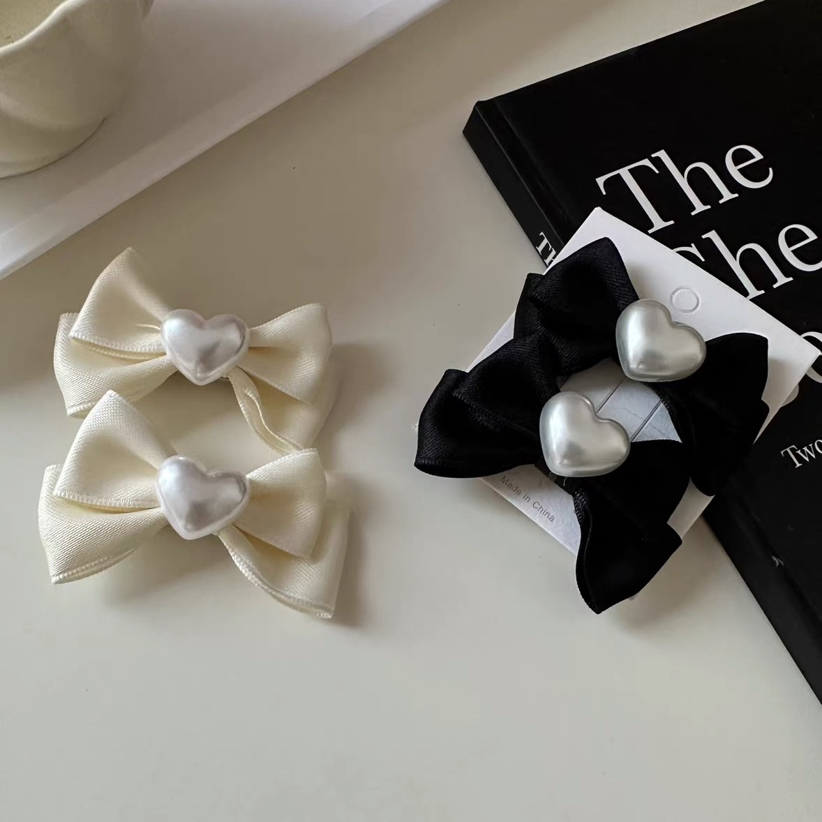 可爱甜美少女系珍珠安心蝴蝶结发夹刘海夹碎发边夹双马尾发卡发饰发夹发夹发夹发饰详情图3