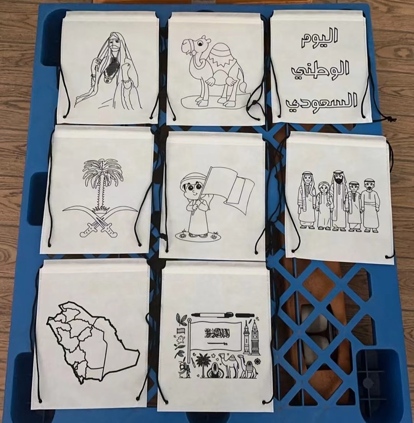 无纺布涂色拉宿背包