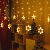 LED Christmas painted curtain lights, snowman socks, gift boxes, lollipops, window decoration, atmosphere, star lights, Christmas decorations, festive outfits Item Picture