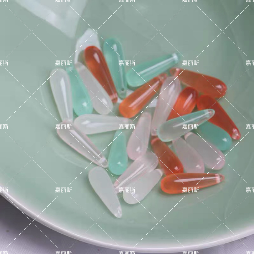 Resin imitation natural stone imitation jade long water drop diy ancient-style hairpin, step tassel pendant, hanging pendant material, decorative accessories details Picture