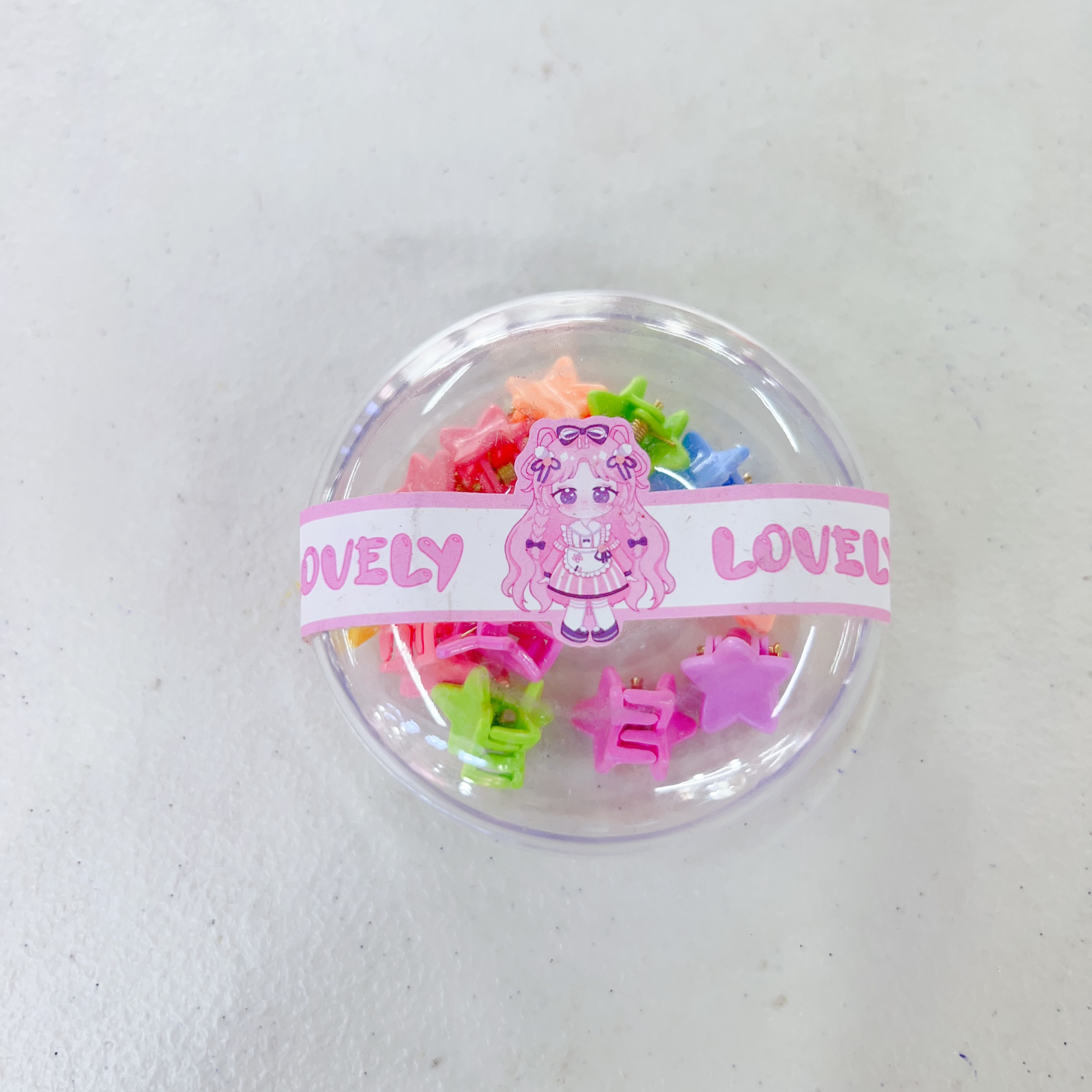 Mini mini children's grab clips, baby side hair clips, girl's broken hair bangs clips, cute hair grab headwear, doughnut box set, 12 grab clips details Picture