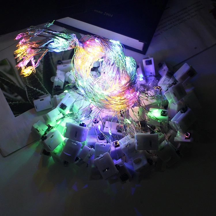 Small white box colored lights, flower bouquets, gift boxes, decorative atmosphere lights, Christmas decorations detail image 5