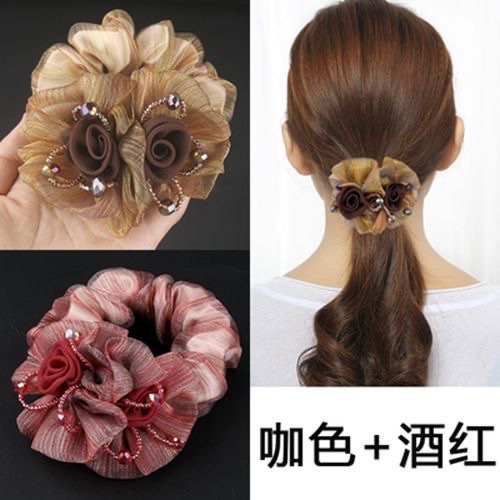 Fashionable lady's large intestine hair band, hair tie, hair band, hair tie, hair accessory, simple and durable, does not damage hair, high-elasticity hair band, hair band, hair tie, large intestine hair band detail image 4
